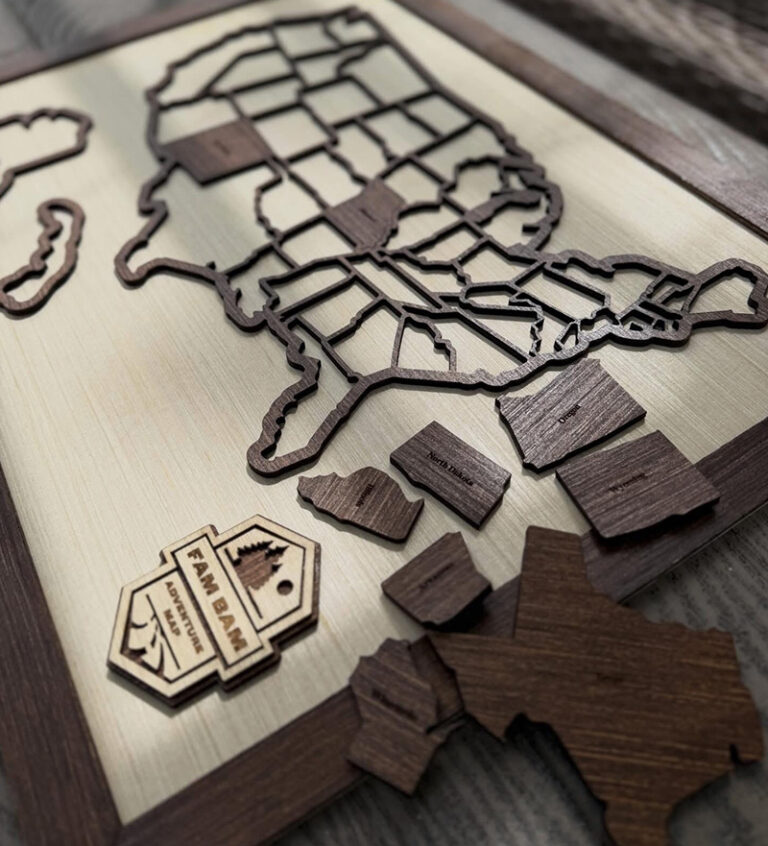 Custom made interactive family travel map