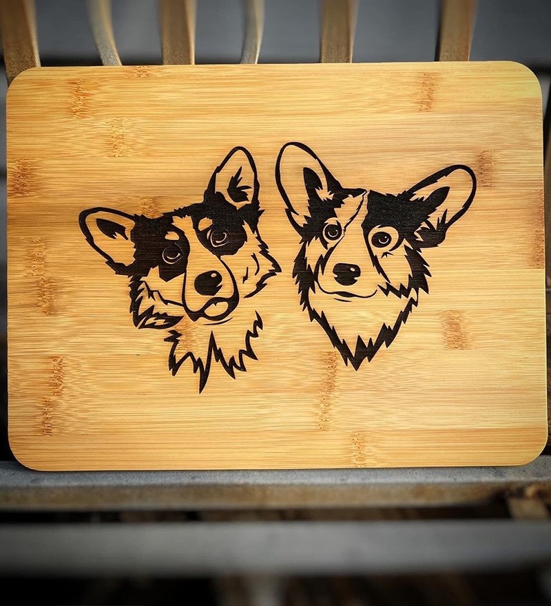 Custom engraved portrait of pet dogs