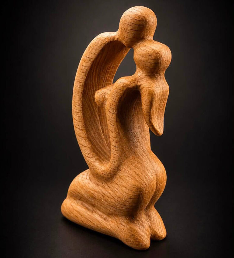 Custom wood carving: love union