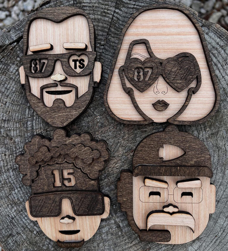 Kansas city wooden ornaments Chiefs and Taylor Swift
